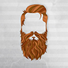 Joseph's avatar, a beard and hair with no face on a striped background